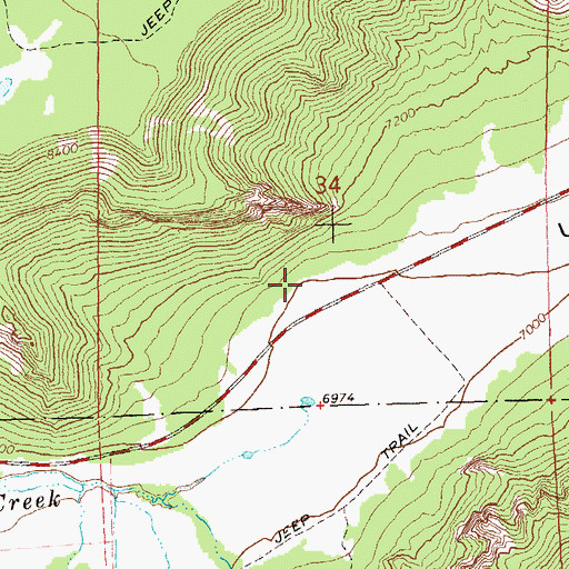 Topographic Map of Amethyst Mine, CO