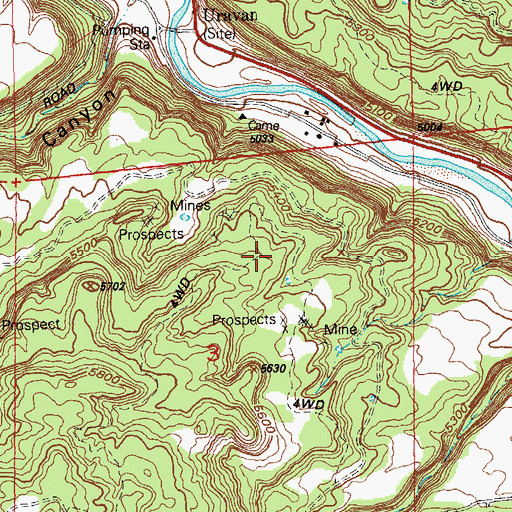 Topographic Map of Rex Thirty-eight Mine, CO