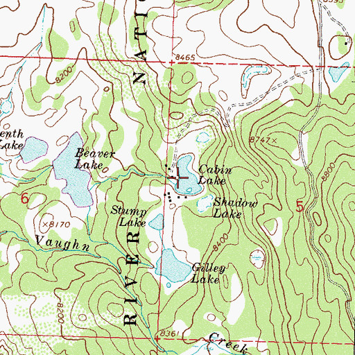 Topographic Map of Cabin Lake, CO
