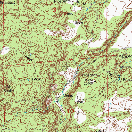 Topographic Map of South Blackfoot Mine, CO