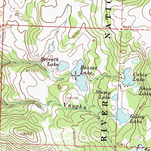 Topographic Map of Beaver Lake, CO
