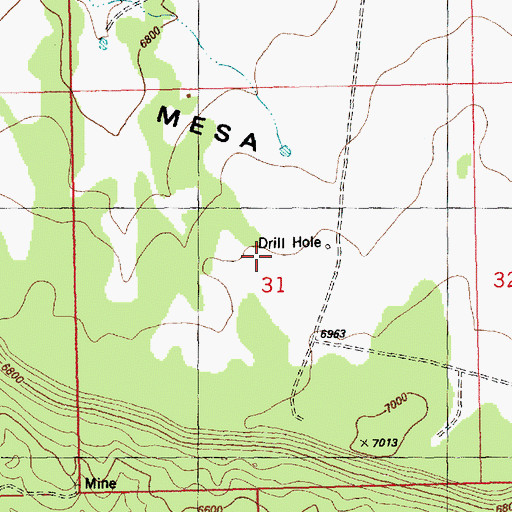 Topographic Map of Bugwine Mine, CO