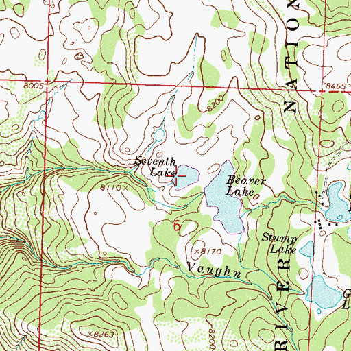 Topographic Map of Seventh Lake, CO