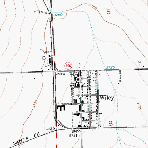 Topographic Map of Wiley Pit, CO