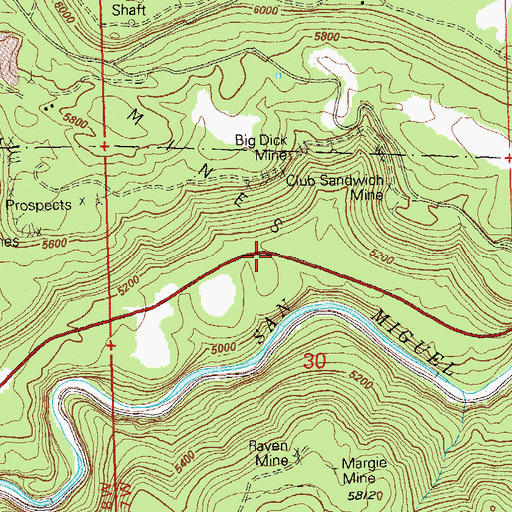 Topographic Map of Margie Two Mine, CO
