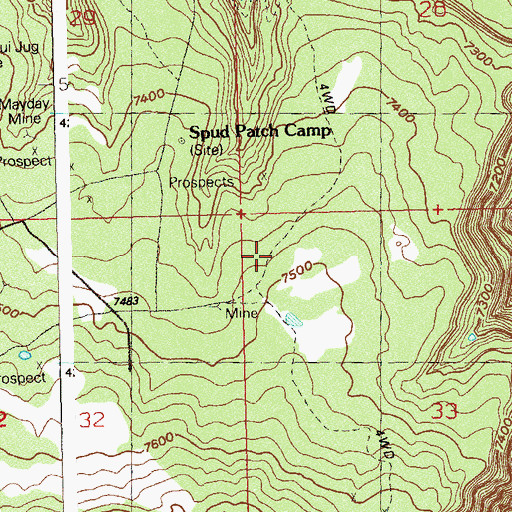 Topographic Map of Betty Ruth Mine, CO