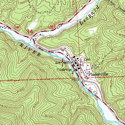 Topographic Map of White Crow Mine, CO