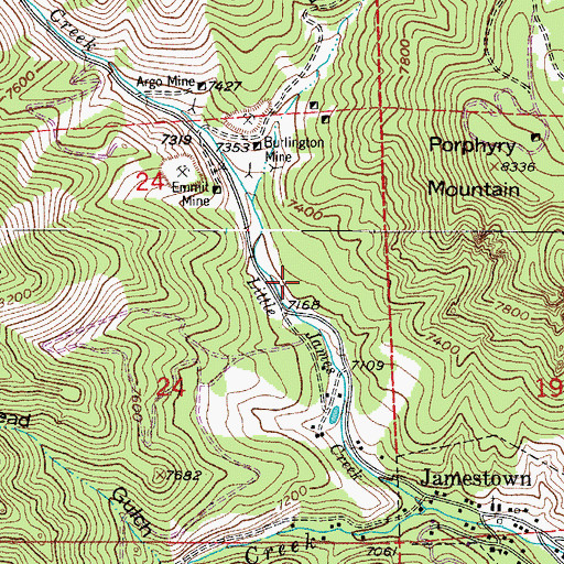 Topographic Map of Chancellor Mine, CO
