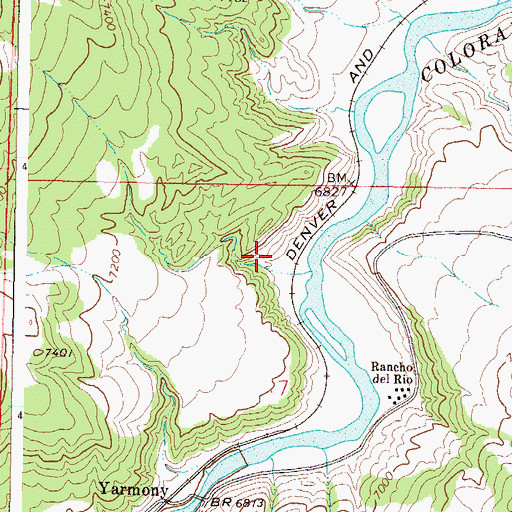 Topographic Map of Rock Hat Claim, CO