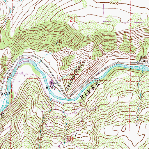 Topographic Map of Warner Point, CO