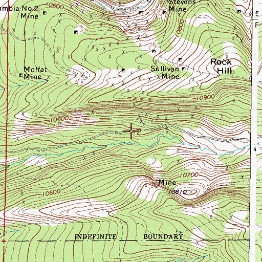 Topographic Map of Bullseye Mine, CO