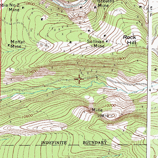Topographic Map of Great O'Sullivan Mine, CO