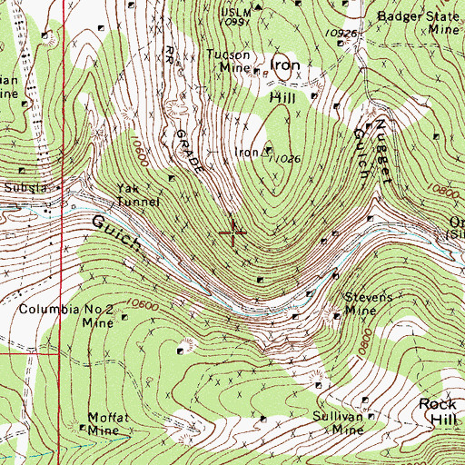 Topographic Map of White Cap Mine, CO