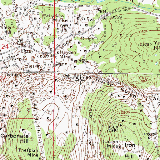 Topographic Map of Agassiz Mine, CO