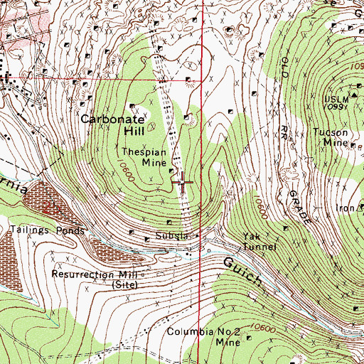 Topographic Map of Big Chief Mine, CO