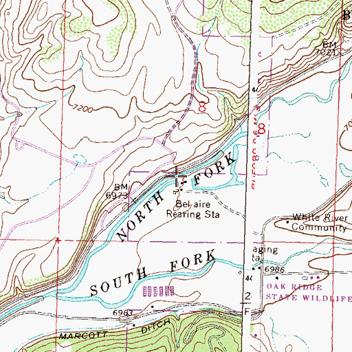 Topographic Map of Bel-aire Rearing Station, CO