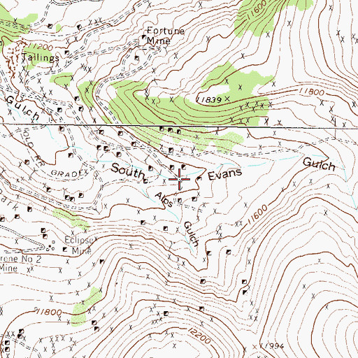 Topographic Map of Modoc Mine, CO