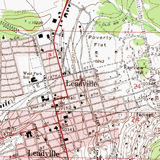 Topographic Map of Sixth Street Mine, CO