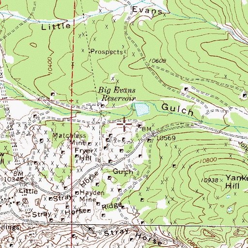 Topographic Map of Bangkok Mine, CO