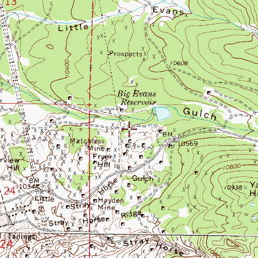 Topographic Map of Harvard Number One Mine, CO
