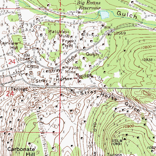 Topographic Map of Little Silver Mine, CO