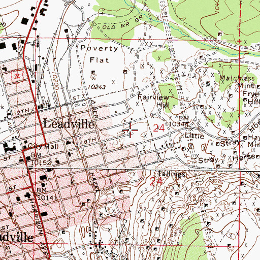 Topographic Map of Pandora Mine, CO