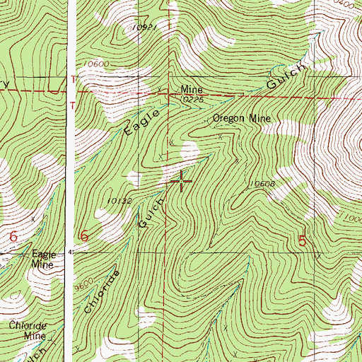 Topographic Map of Oregon Mine, CO