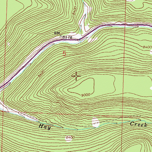Topographic Map of Bear Creek Mine, CO