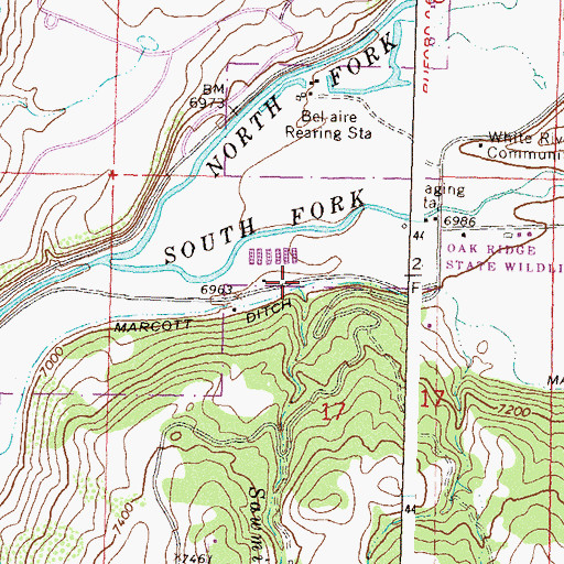 Topographic Map of Sawmill Creek, CO