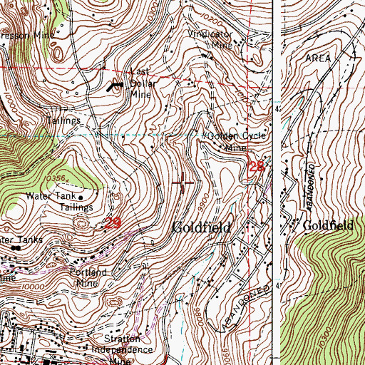 Topographic Map of Blue Bird Mine, CO