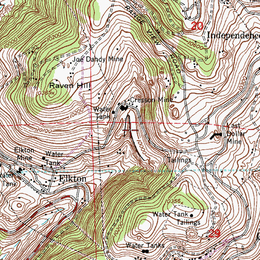 Topographic Map of Eclipse Mine, CO