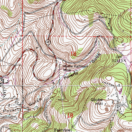 Topographic Map of Gold King Mine, CO