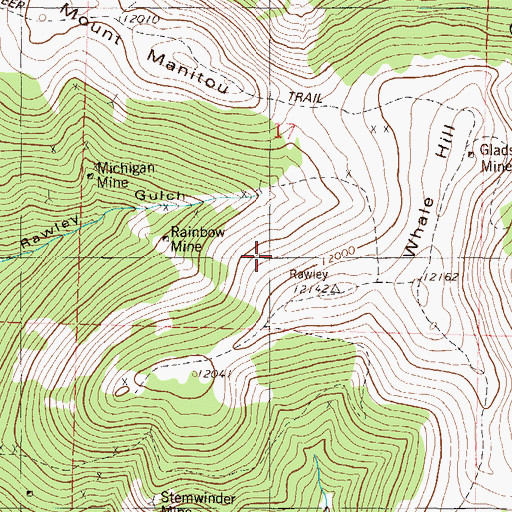 Topographic Map of Zero Tunnel Mine, CO