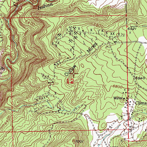 Topographic Map of Outlaw Twenty-three Mine, CO