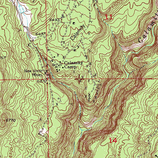 Topographic Map of Calamity Mine, CO