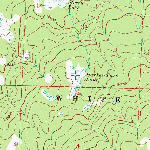 Topographic Map of Harker Park Lake, CO
