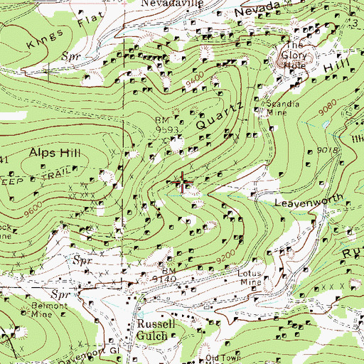 Topographic Map of Wood Mine, CO