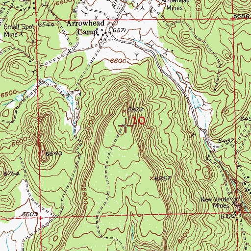 Topographic Map of Arrowhead Mine, CO
