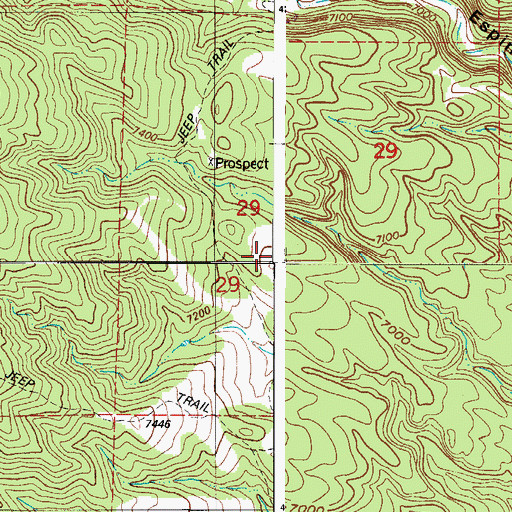 Topographic Map of Blue Nugget Mine, CO