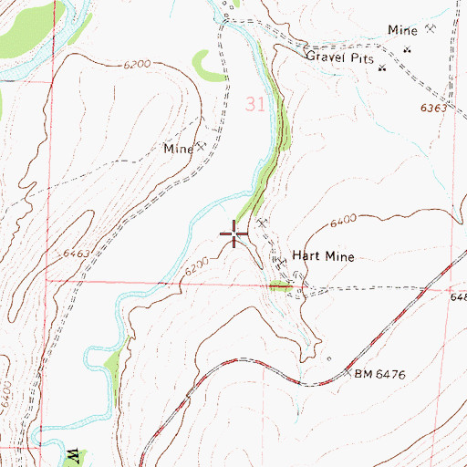Topographic Map of Banker Mine, CO