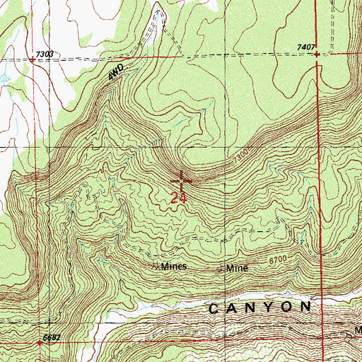 Topographic Map of Bluebird Mine, CO