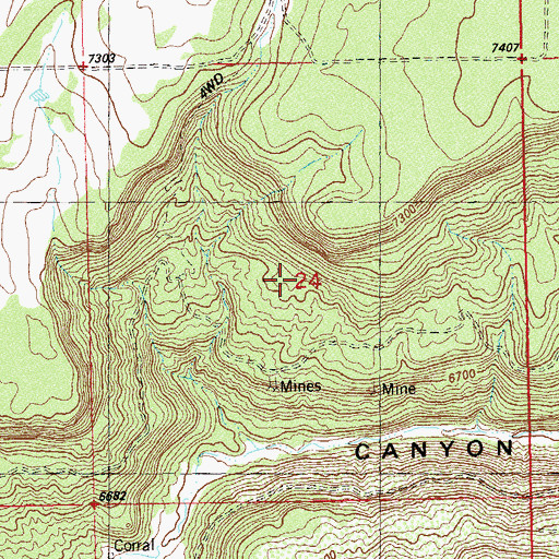 Topographic Map of Last Hope Mine, CO