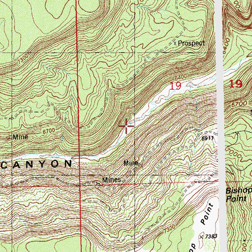 Topographic Map of Lucky Strike Mine, CO