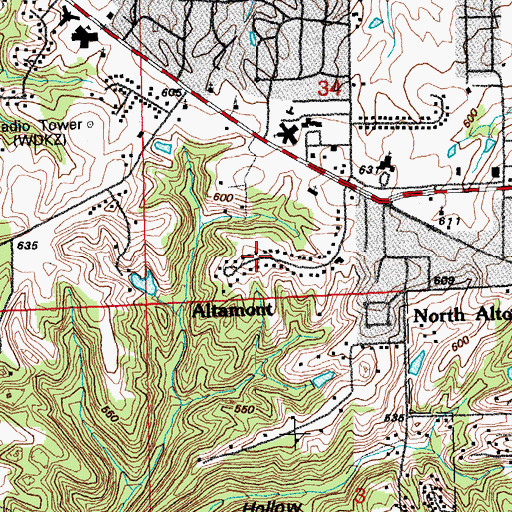 Topographic Map of Altamont, IL