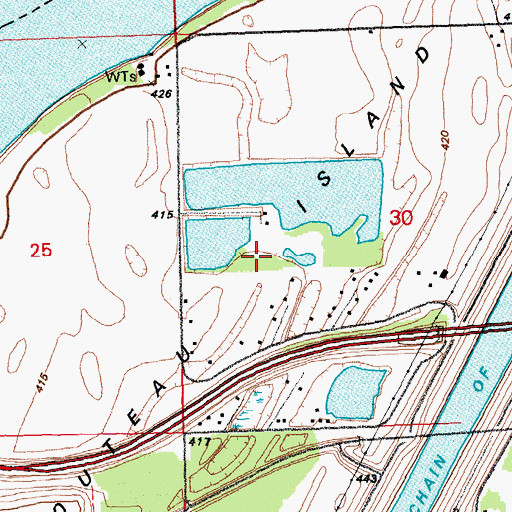Topographic Map of Atkins School (historical), IL