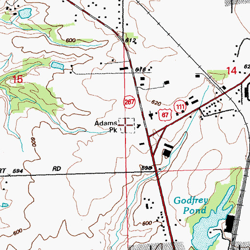 Topographic Map of Adams Park, IL