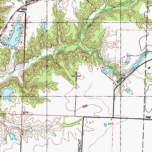 Topographic Map of Bond School (historical), IL