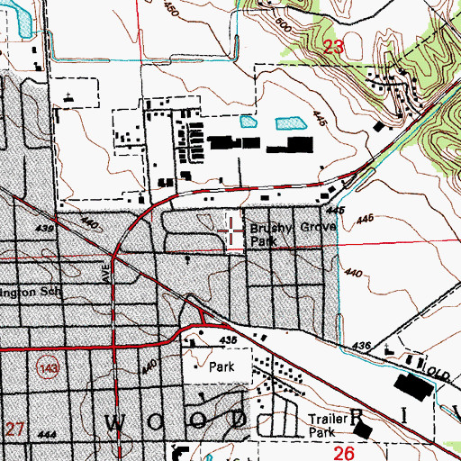 Topographic Map of Brushy Grove Park, IL