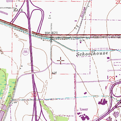 Topographic Map of Collinsville Post Office, IL