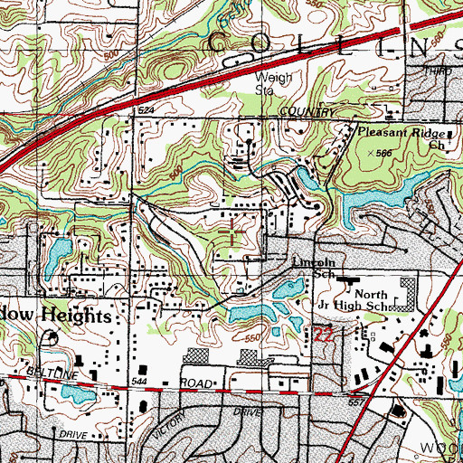 Topographic Map of Donkville, IL